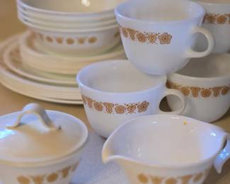 Corelle Golden Butterfly dish set 