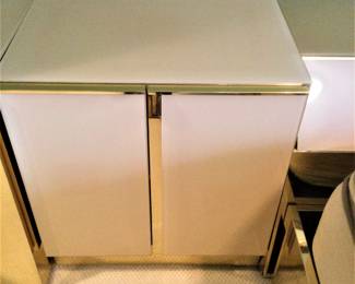 Ello Brass and  Glass Mauve Two Door Cabinet