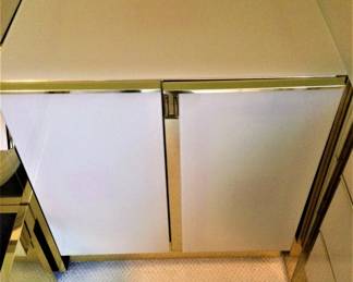 Ello Brass & Mauve Glass Two Door Cabinet