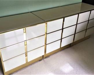 Ello Furniture Co Brass and Mirrored Brass Drawer/Dresser