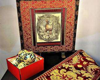 1960's Iron and Tapestry Neiman Marcus Fireplace Screen and Decor