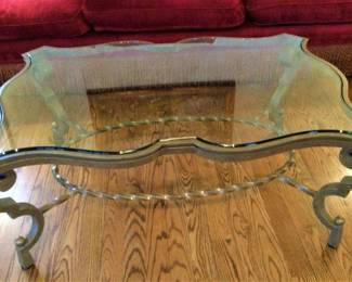 Glass and Iron Coffee Table