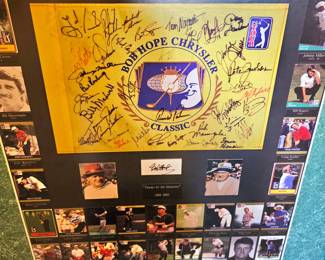 Awesome autographed Bob Hope Golf Classic Framed Presentation. Numerous autographs including Bob Hope, Arnold Palmer and numerous others.