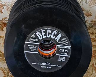 Vinyl records, 33 1/3 & 45's.