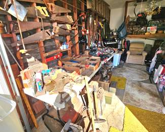 LOTS of tools, old trunks, hardware & MORE !