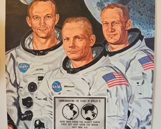 Apollo 11 Commemorative Poster. (Great Condition)