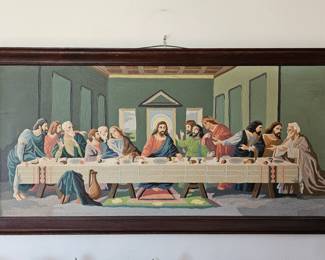 Vintage paint by number "Last Supper" painting.