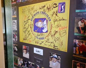Awesome autographed Bob Hope Golf Classic Framed Presentation. Numerous autographs including Bob Hope, Arnold Palmer and numerous others.