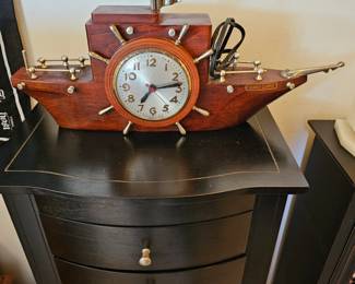 1940's Electric Yankee Clipper Wooden Nautical Clock.