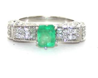 Emerald and Diamond Ring