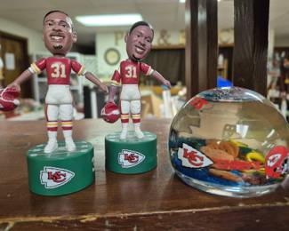 K. C. Chiefs collectibles.  Priest Holmes bobble heads