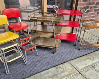 Much MCM carts, stands and step stools. Cosco
