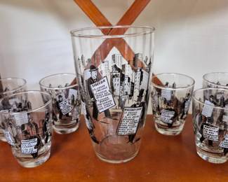 MCM Libbey's 7 pcs. "City Life" bar set
