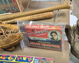 Vintage sports items.