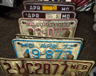 Vintage motorcycle plates