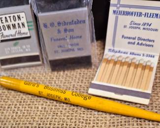 Heaton-Bowman, H. O. Sidenfaden and Meierhoffer-Fleeman match books