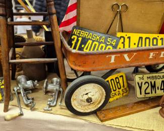 Vintage Missouri and Nebraska license plates