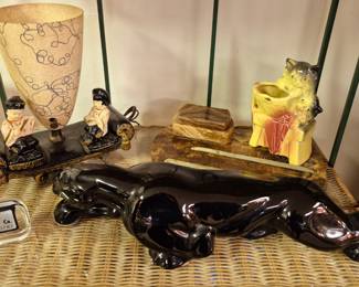 "Black Panther " vintage T. V. lamp works and vintage Asian T. V. lamp works