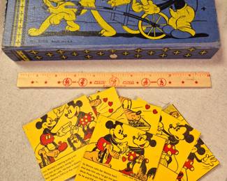 Vintage Mickey Mouse. Dixon Mickey Mouse pencil case w/ ruler.  Mickey and  Minnie Mouse 1935 puzzle