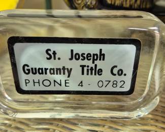 "St. Joseph Guaranty Title Co. PHONE 4-0782"