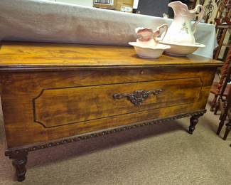 Several blanket cedar chests