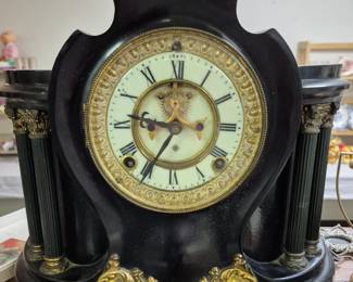 Vintage and modern clocks. Ansonia mantle clock