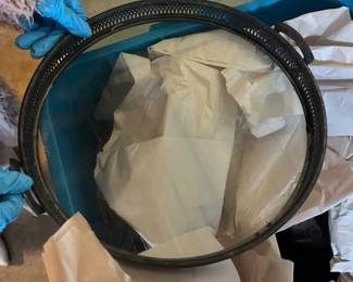 Glass and Silver rimmed tray