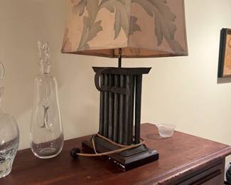 Vintage Wax Candle Mold Lamp with Shade, Crystal Decanters