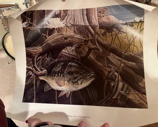 Signed Midday Cover Large Mouth Bass print