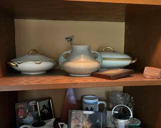 Delicate unmarked pottery, Limoge pottery