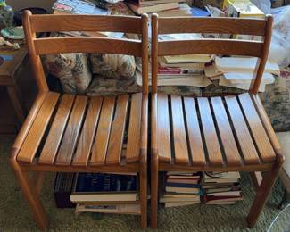 Slatted Wood Chairs