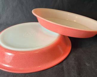 Vintage Pyrex Pink Speckled Pie Plates