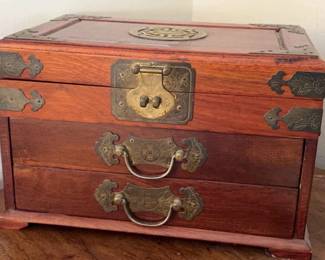 Asian Wood Jewelry Box