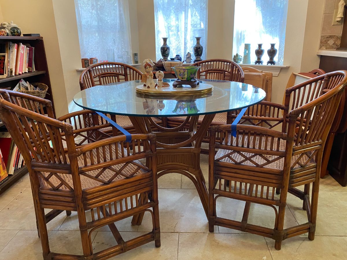 RATTAN DINING TABLE 