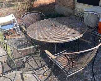 Outdoor wrought iron table and chairs 