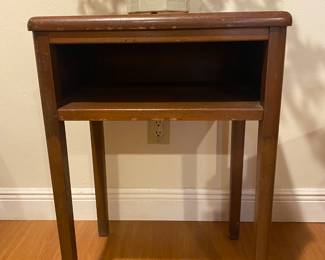 Wooden cubby side table