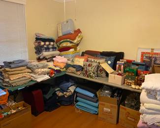 BLANKETS of all sorts … moving blankets, vintage blankets, small throw pillows, sheets, children's blankets, sleeping bags, comforters…