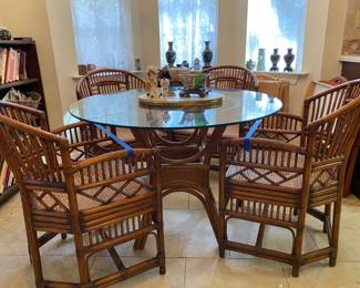 RATTAN DINING TABLE 