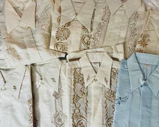 Vintage Filipino golden embroidery Barong Wedding shirts 