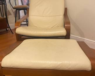 IKEA POANG lounge CHAIR with footstool