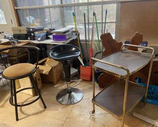 Various kinds of tables and stools and chairs