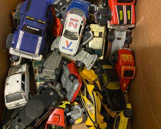 Box of vintage cars