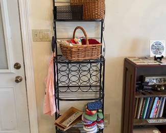 WROUGHT IRON STANDING WINE RACK 