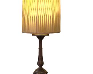 Rococo style carved wood tall table lamp