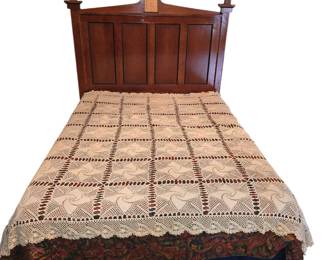 Queen sized headboard with carved giltwood eagle