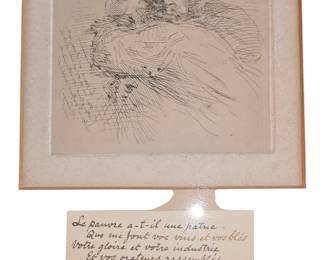 Beranger etching and quote