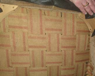 Louis XV carved walnut tateuil a La Reine.  18th century.  Underside