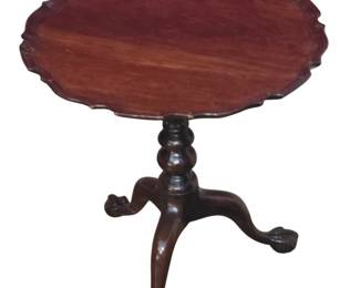 Diminutive piecrust carved mahogany tea table.  