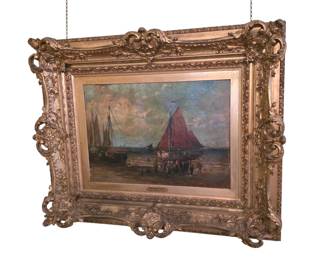 Katwyck Beach, Original Oil on canvas by George McCord 1800