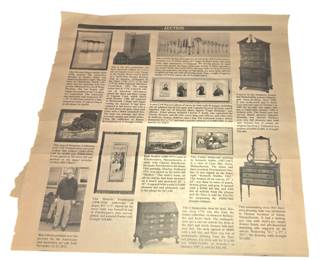 Another clipping the Maine Antiques Digest - with similar Thomas Seymour school chest of drawers that sold for $23,600 in 2013 (same size as the one in the sale, but without gilt decoration). 